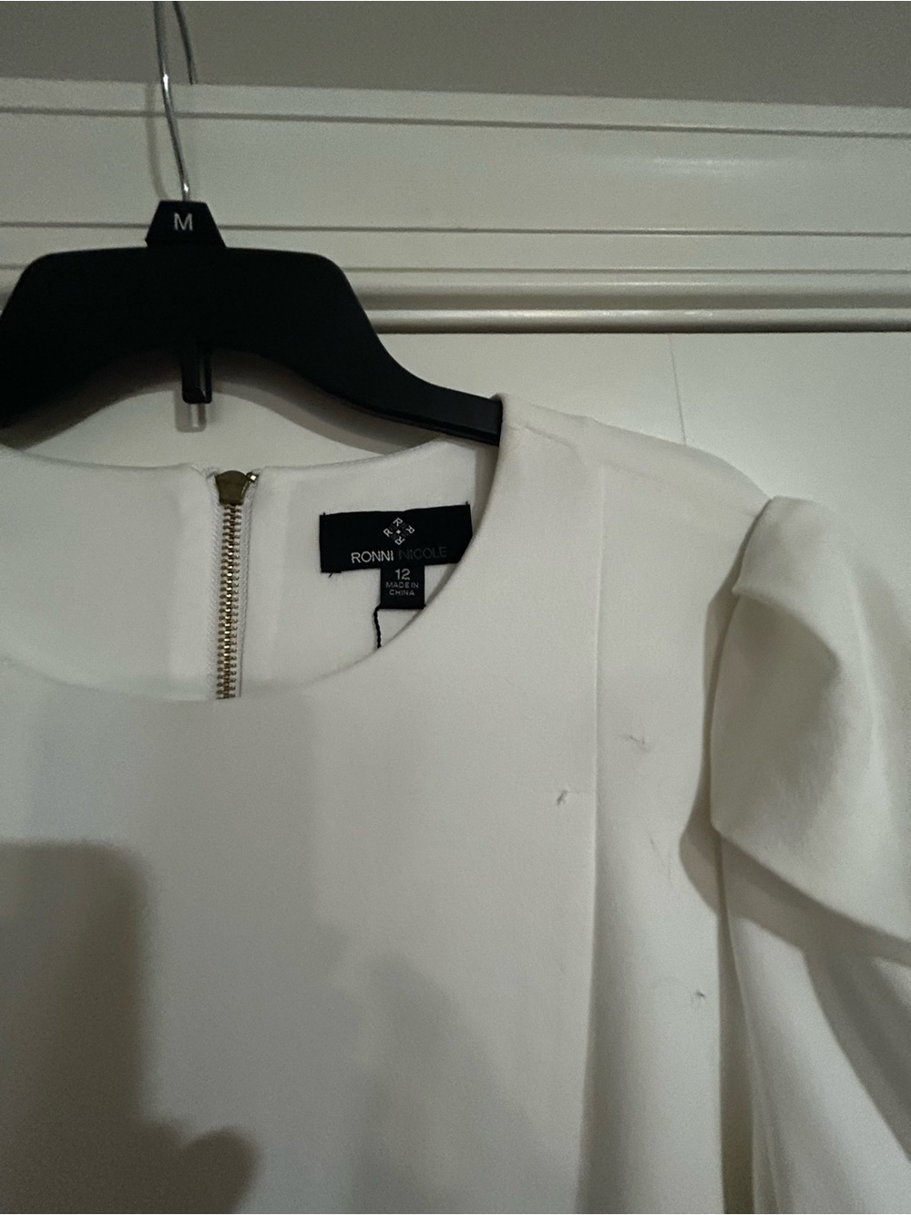 Ronni Nicole White Puff-Sleeve Mini Dress - Picture 2 of 2